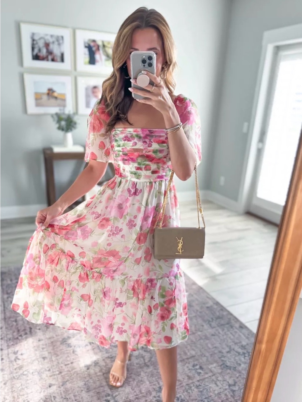 Abercrombie & Fitch Boho floral midi gown size large